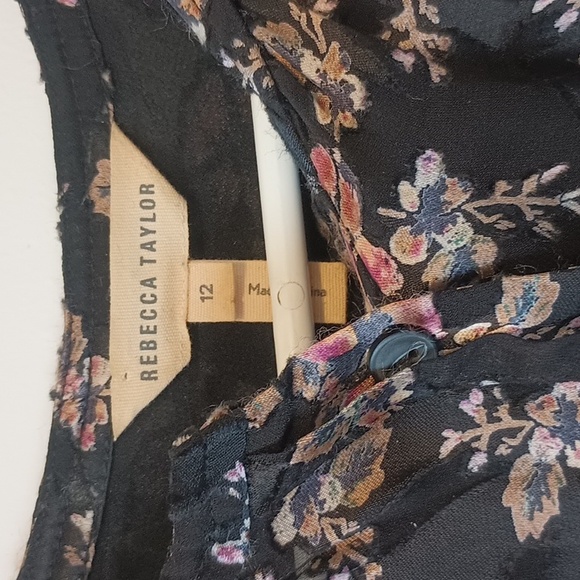 Rebecca Taylor Black Floral Blouse - Picture 4 of 8